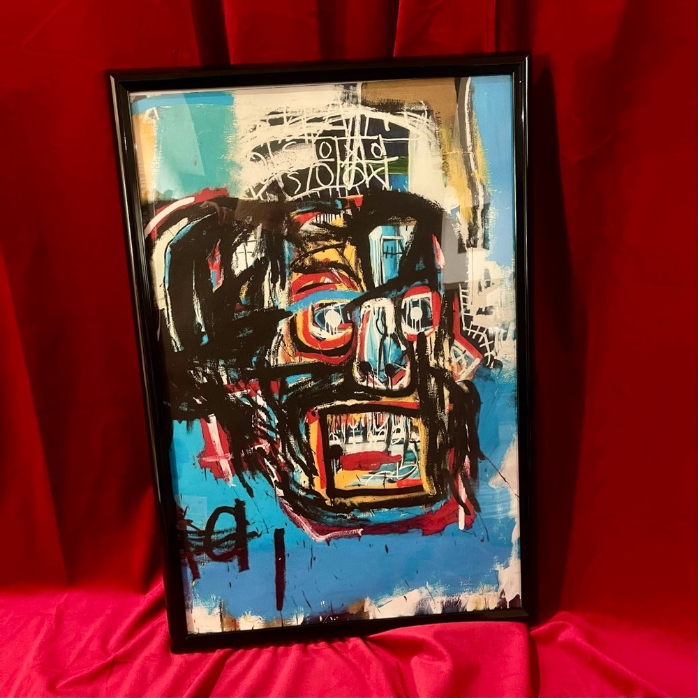 Framed Abstract Art Print,Graffiti Art, Neo-expressionism, Jean-Michel Basquiat